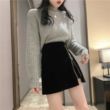 Load image into Gallery viewer, Black Mini Skirt Women Velvet Short Pencil Skirt Korean Ladies Sexy Office Wear High Waist Skirts
