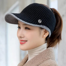 Load image into Gallery viewer, Hats For Women Autumn Winter Sports Empty Top Caps Female Knitted Warm Baseball Cap Fashion Running Golf Sun Hat
