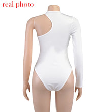 Load image into Gallery viewer, One Shoulder Sexy Backless Twist Bodysuits Women Long Sleeve Top Slim High Waist Bodysuit Club Party Streetwear
