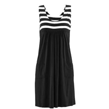 Load image into Gallery viewer, Fashion striped dress  summer dress  loose simple sleeveless dress women&#39;s clothing
