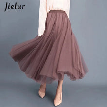 Load image into Gallery viewer, Skirts Womens Autumn 3 Layers Princess Tulle Mesh Pleated Skirt
