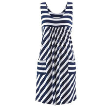 Load image into Gallery viewer, Fashion striped dress  summer dress  loose simple sleeveless dress women&#39;s clothing
