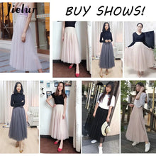 Load image into Gallery viewer, Skirts Womens Autumn 3 Layers Princess Tulle Mesh Pleated Skirt
