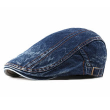 Load image into Gallery viewer, Four seasons Denim Solid Newsboy Caps Washed  Flat Peaked Cap Women Painter Beret Hats
