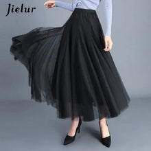 Load image into Gallery viewer, Skirts Womens Autumn 3 Layers Princess Tulle Mesh Pleated Skirt
