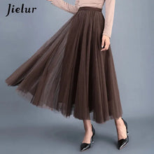 Load image into Gallery viewer, Skirts Womens Autumn 3 Layers Princess Tulle Mesh Pleated Skirt
