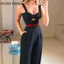 Load image into Gallery viewer, Cut Out Twist Front Wide Leg Jumpsuit Office Lady Casual Look for Women
