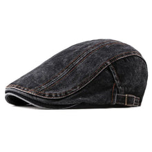 Load image into Gallery viewer, Four seasons Denim Solid Newsboy Caps Washed  Flat Peaked Cap Women Painter Beret Hats
