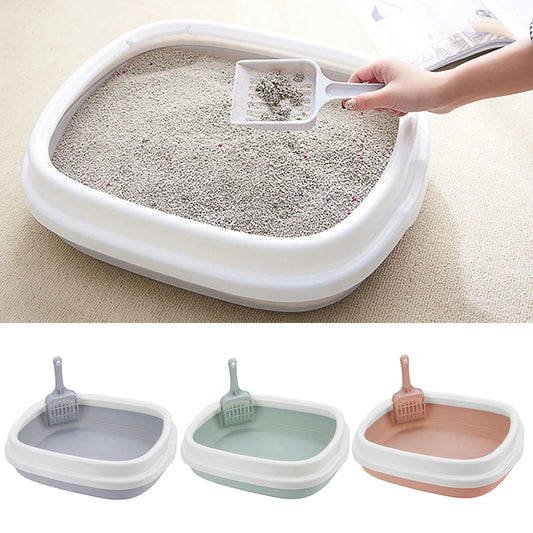 Excrement Training Sand Litter Box Cat Litter Box Pet Toilet Bedpan Cat Dog Tray with Scoop Anti-Splash Dog Toilet