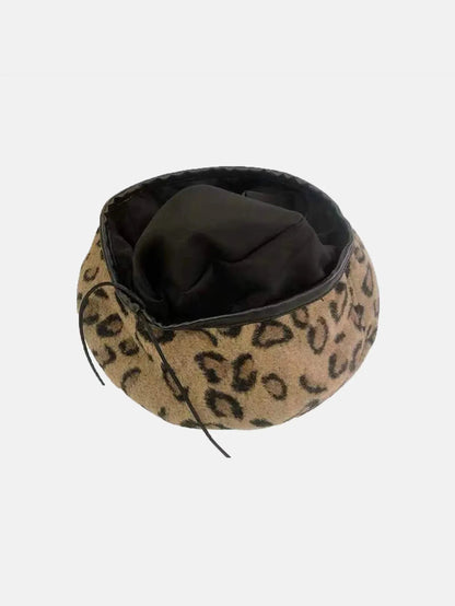 Women's Hat Cute Beret Vintage Hats For Women Leopard Felt Hat Beanie Woolen Winter Hat - Shop & Buy