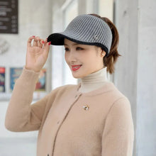 Load image into Gallery viewer, Hats For Women Autumn Winter Sports Empty Top Caps Female Knitted Warm Baseball Cap Fashion Running Golf Sun Hat
