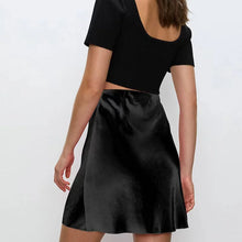 Load image into Gallery viewer, Elegant Satin Women Skirts Solid Side Zipper Ladies Casual Slim Chic Sexy Mini Skirt
