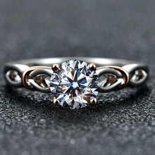 Load image into Gallery viewer, 925 Silver 18K Rose Gold Plated Moissanite Diamond Gemstone Rings
