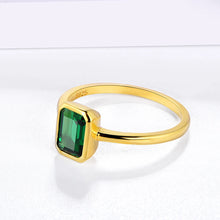 Load image into Gallery viewer, 18K Gold Plated Emerald Rings for Women Real Silver 925 Ring
