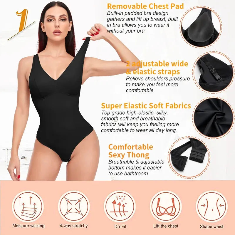 Women's Binders Shapers Body Shapewear Thong Sexy Bodysuit Slimming Underwear Waist Trainer Body Shaper - Shop & Buy