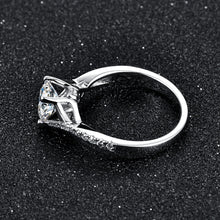 Load image into Gallery viewer, 925 Sterling Silver Ring 1ct Classic Style D Color Moissanite Diamond Ring
