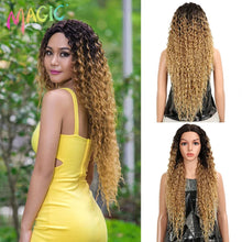 Load image into Gallery viewer, Synthetic Lace Wig Wave Wigs Omber Blonde Wig High Temperature Fiber Curly Hair Wigs For Women Cosplay Lace Front Wig
