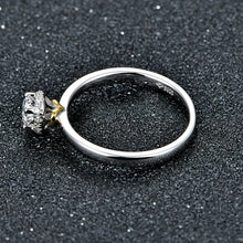 Load image into Gallery viewer, 0.34CT Moissanite Rings for Women 925 Sterling Silver 18K Gold Plated lab Diamond ring
