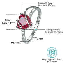 Load image into Gallery viewer, Heart Shape Ruby 925 Sterling Silver Ring 2.5 Carats Women Love Ring
