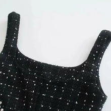 Load image into Gallery viewer, Tweed Dress Women Sexy Bodycon Slip Dress For Women Vintage Black Casual Women Clothing
