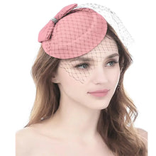 Load image into Gallery viewer, Women Pillbox Hat Trendy Bow Fascinator Hat Headwear With Veils For Wedding Party Church Cocktail Party Hat
