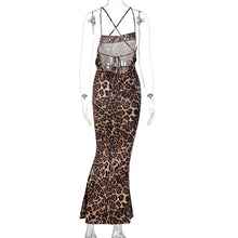 Load image into Gallery viewer, Sleeveless Leopard Printed Bodycon Long Straps Dress Streetwear Fall Clothes
