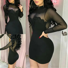 Load image into Gallery viewer, Sexy Bandage Autumn Women Bodycon Sheath Dress Sexy Red Knitted Cotton Long Sleeve Spring Dress
