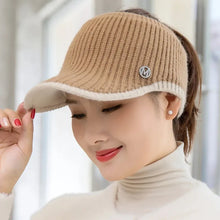 Load image into Gallery viewer, Hats For Women Autumn Winter Sports Empty Top Caps Female Knitted Warm Baseball Cap Fashion Running Golf Sun Hat
