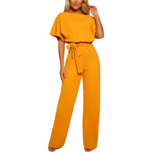 Load image into Gallery viewer, Jumpsuit Lace Up High Waist Elegant Women Solid Color Straight Leg Romper Fashion
