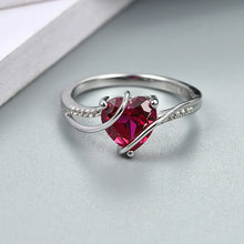 Load image into Gallery viewer, Heart Shape Ruby 925 Sterling Silver Ring 2.5 Carats Women Love Ring
