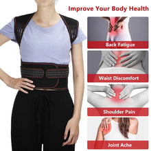 Load image into Gallery viewer, Tourmaline Self-heating Magnetic Therapy Waist Back Shoulder Posture Corrector Spine Lumbar Brace Back Support Belt Pain Relief
