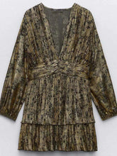 Load image into Gallery viewer, Women Fashion Style Laminated Metal Mini Dress
