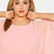 Load image into Gallery viewer, Plus Size Loose Batwing Sleeve Elegant Summer Cape Blouse Women 3/4 Sleeve Casual Work Office Tunic Tops
