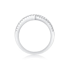 Load image into Gallery viewer, Unique 0.246CT Round Cut Moissanite Wedding Band,Twisted Crossover Half Eternity Band Ring in 925 Sterling Silver
