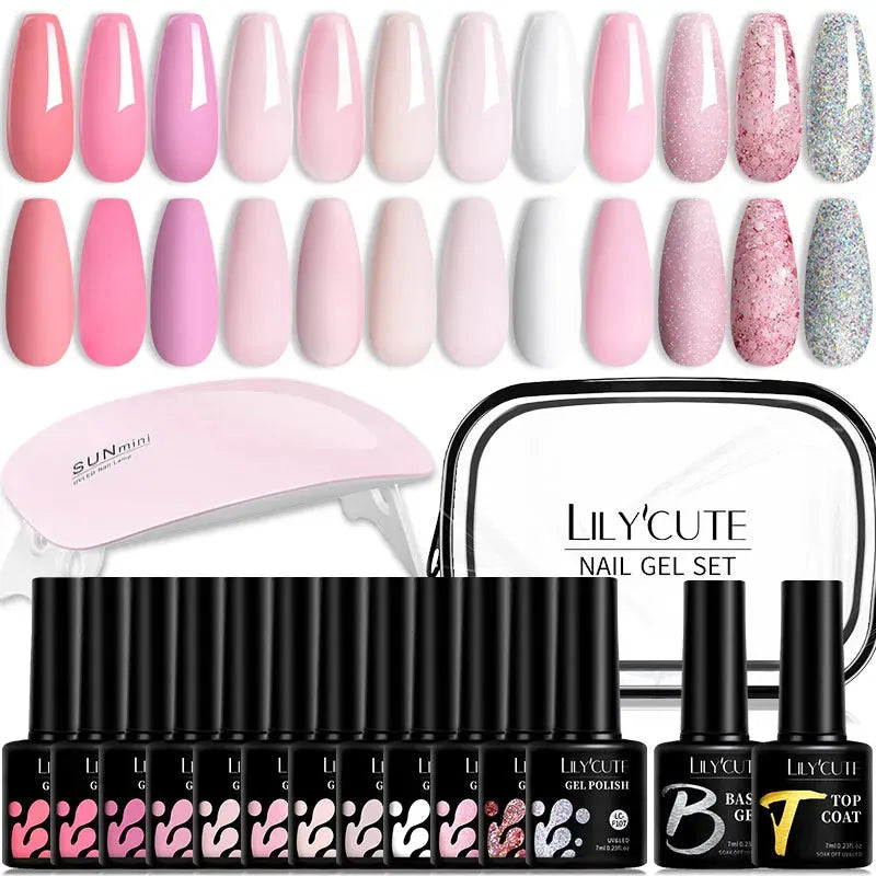 12PCs 7ml Spring Macaron Nail Gel Polish Set Semi Permanent UV Gel For Manicure Soak Off Gel Nail Polish Kit Varnishes - Shop & Buy