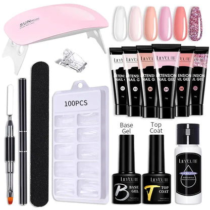 Nail Gel Set 6W LED Lamp Full Manicure Set Vernis Semi Permanent Quick Extension Nail Kit Gel Set For Nails Tool Kit - Shop & Buy