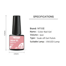 Load image into Gallery viewer, 6PCS/SET Color Nail Gel Polish Set Kits  Base Top Coat  Varnish Soak Off UV Gel LED Semi Permanent All For Manicure Nail Art
