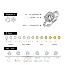 Load image into Gallery viewer, 925 Sterling Silver Moissanite Ring 1.0ct D Color Moissanite Diamond
