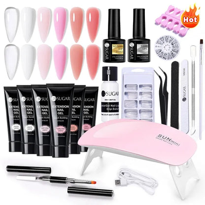 15ml Extension Gel Set Kits Semi Permanent Acrylic Hard Gel White Clear Nude Gel Nail Polish Nail Art Construction Gel - Shop & Buy