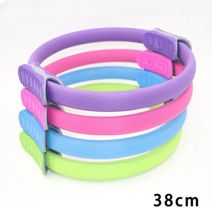 38cm Yoga Fitness Pilates Ring Women Girls Circle Magic Dual Exercise Home Gym Workout Sports Lose Weight Body Resistance