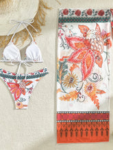 Load image into Gallery viewer, Sexy Print Three Piece Bikini Set High Waist Yarn Skirt Swimsuit
