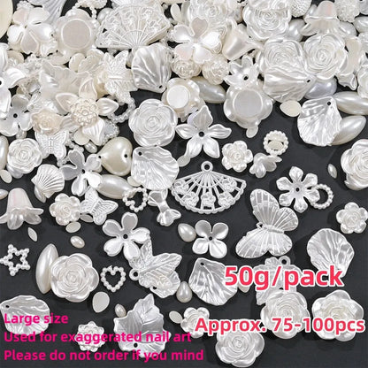 500-600pcs Bow Flower Nail Art Resin Decorations Mix Shapes Nail Charms Press on Manicure Supplies - Shop & Buy