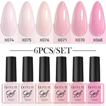 Load image into Gallery viewer, 6Pcs/Set Macaron Color Gel Nail Polish Set Kit Spring 6 Colors UV LED Nail Art Gel Vernis Semi Permanent Base Top Coat
