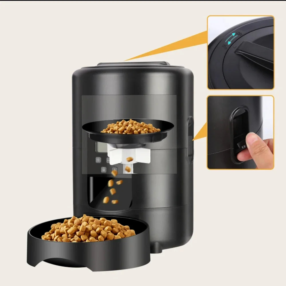 Automatic Pet Feeder Button / WiFi Version Auto Cat Food Dispenser Accessories Smart Control Pet Feeder For Cats Dog