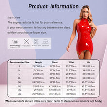 Load image into Gallery viewer, Sexy Women Skinny Dress with Suspender Garters Wetlook Faux Leather Sleeveless Zipper Short Party Dress Shiny Night Club Clothes
