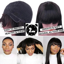 Load image into Gallery viewer, Straight Wigs with Bangs Human Hair Wigs for Black Women
