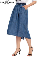 Load image into Gallery viewer, Women&#39;s Plus Size Denim Skirt Spring Chic Elegant Skirt For Chubby Women Cotton Woven Skirt
