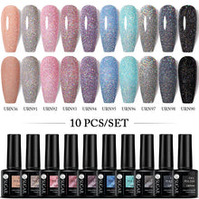 Load image into Gallery viewer, Gel Nail Polish Set 8/10Pcs Soak Off UV Gel Varnishes All For Manicures Need Cured Base Top Coat Acrylic UV Nail Kit
