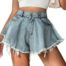 Load image into Gallery viewer, Women Denim Shorts Jeans Summer Beach Clothing Feminino Wide Leg Loose Short
