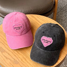 Load image into Gallery viewer, Vintag Washed Cotton Baseball Cap  Pink Love Heart Letter Parent Kids Sun Hats For Boy Girl Spring Summer Snapback Baby Hat
